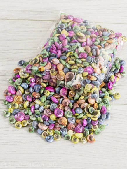 Ракушки для рукоделия Umbonium Pearl цветные - 100 гр.